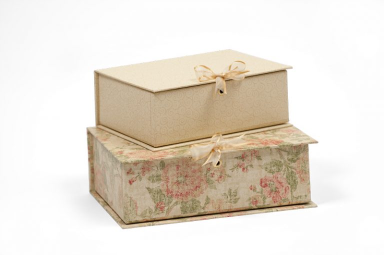 Treasure Boxes in Essence Vanilla and Antique Pink Designs
