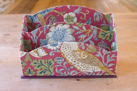 William Morris Ornate Letter Rack in Strawberry Thief Red by The Empty Box Company