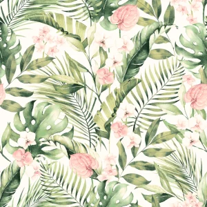 Tropical Flowers Ivory Tropical Flowers Ivory